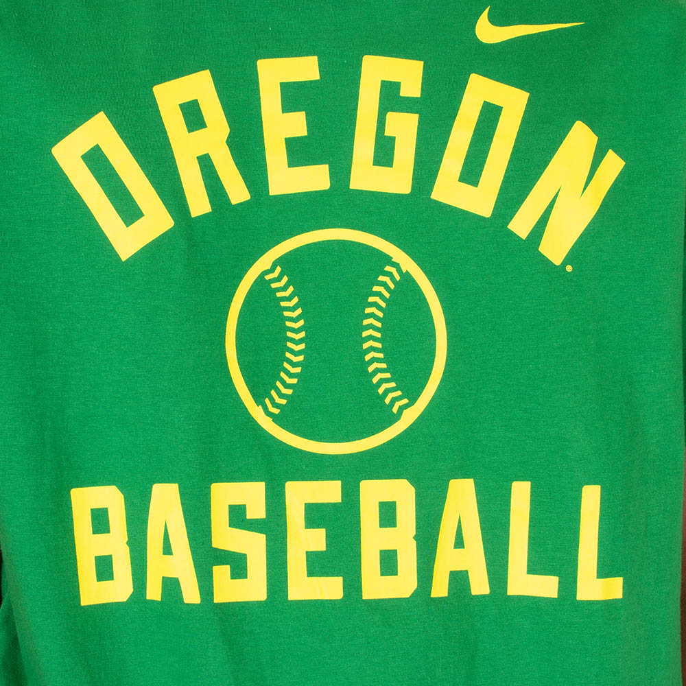 Arched Oregon, Nike, Green, Crew Neck, Cotton, Men, Baseball, T-Shirt, 854001